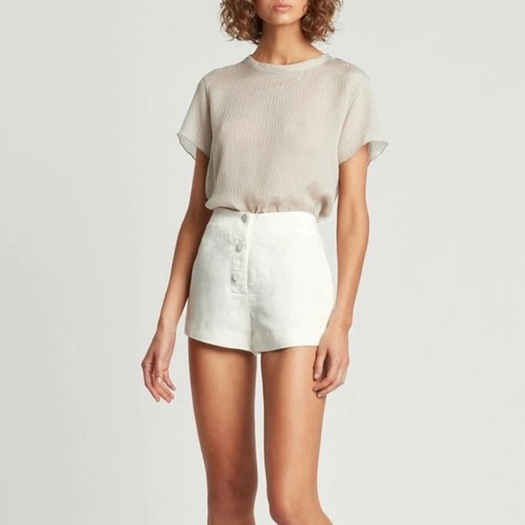 Sir. The Label Laney Linen High-waist Button Front Mini Shorts Size XS - Picture 16 of 16